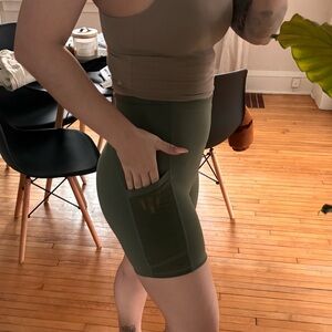 Fabletics Olive Green Bike Shorts